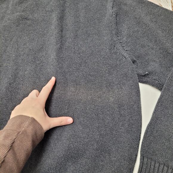 Vintage LL Bean gray sweater jacket full zip 100% cotton preppy - Picture 5 of 7